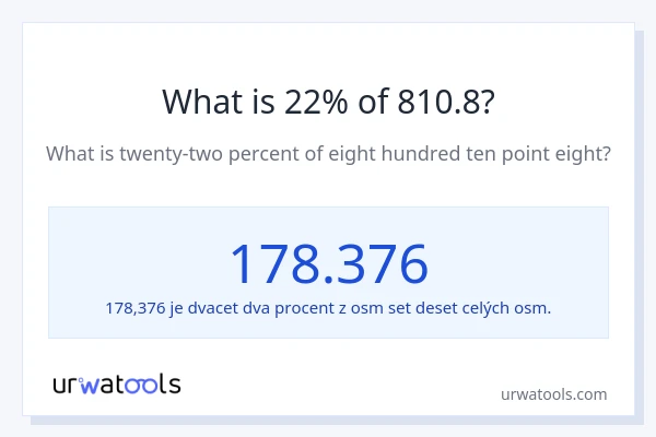 Kolik je 22 % z 810.8?