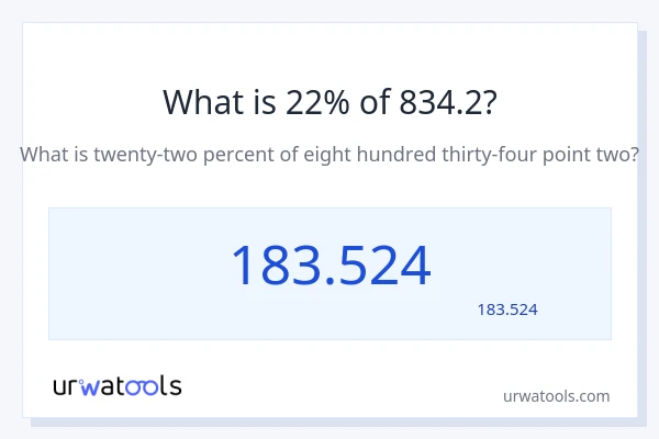 834.2 کا 22% کیا ہے؟