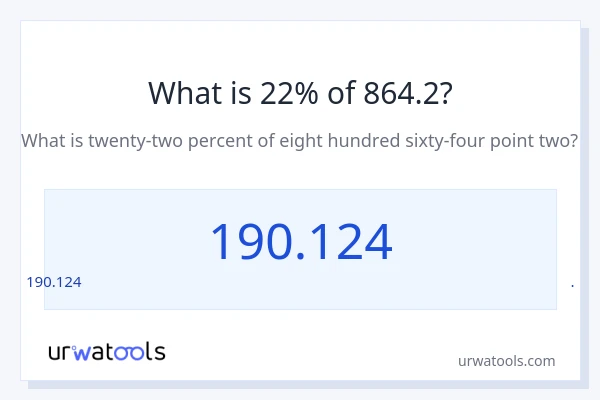 864.2 లో 22% ఎంత?