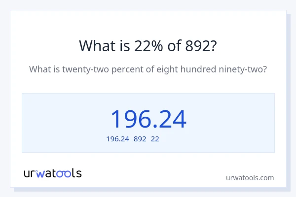 892の22%は何ですか?