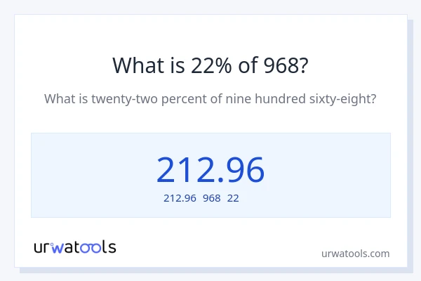 968の22%は何ですか?