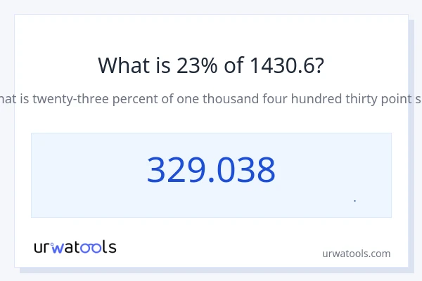 23% از 1430.6 چقدر است؟