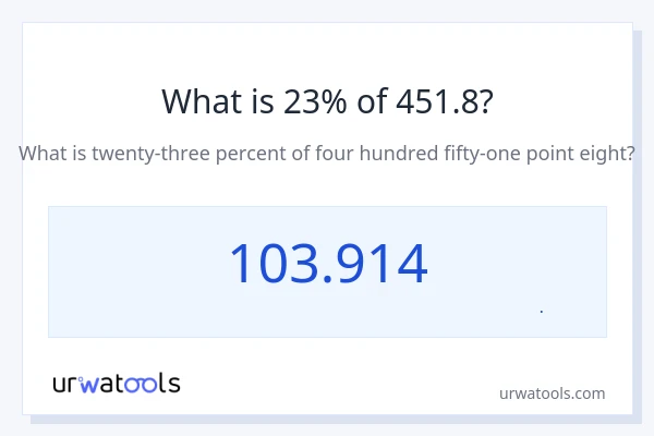 23% از 451.8 چقدر است؟