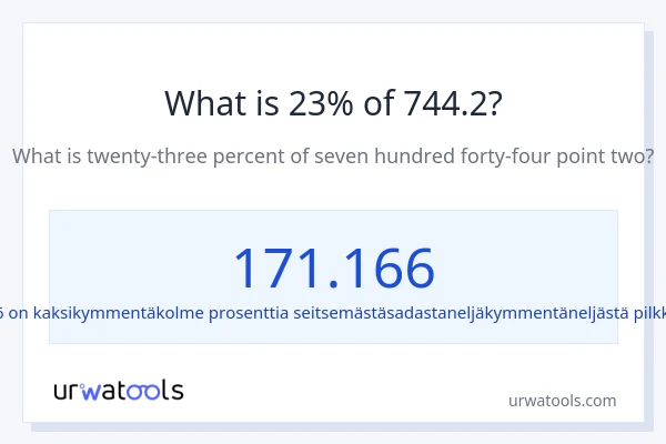 Mikä on 23 % 744.2:sta?
