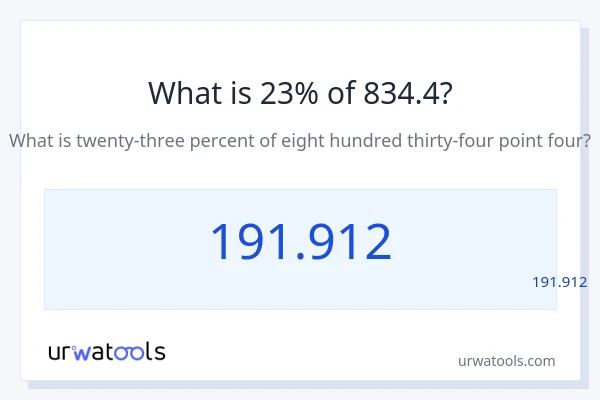 מה זה 23% מתוך 834.4?