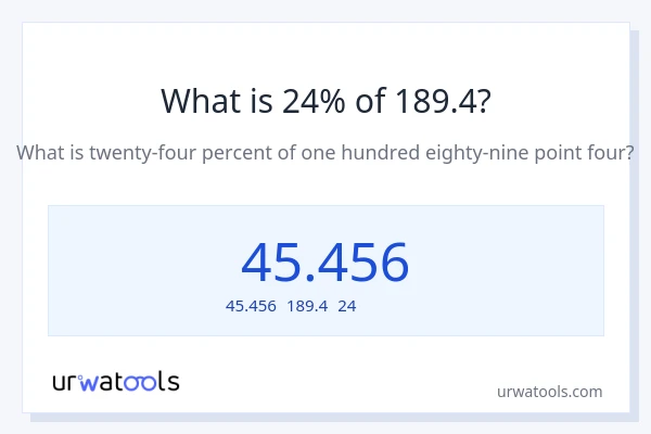 189.4の24%は何ですか?
