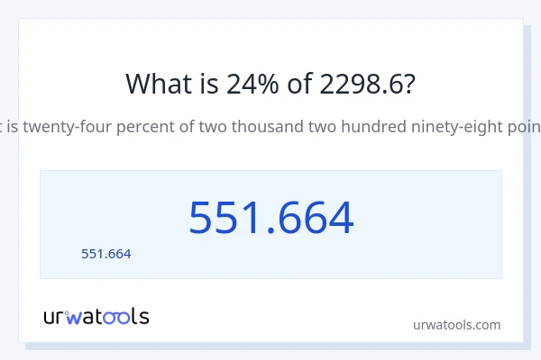 24% ของ 2298.6 คือเท่าไร?