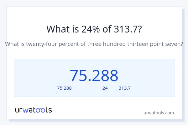 24% ของ 313.7 คือเท่าไร?