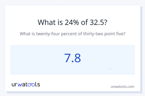24% از 32.5 چقدر است؟