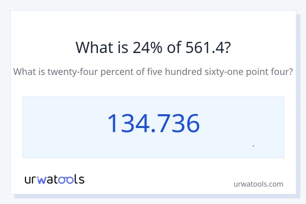 24% از 561.4 چقدر است؟