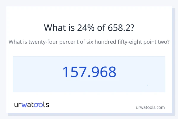 24% از 658.2 چقدر است؟