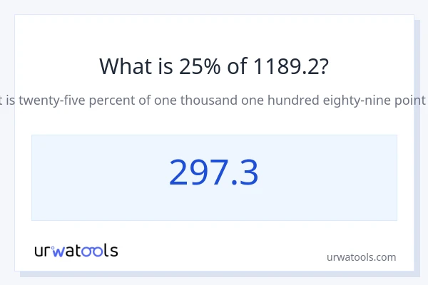 1189.2 യുടെ 25% എന്താണ്?