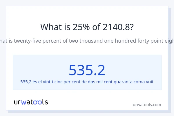 Quin és l'25% de 2140.8?