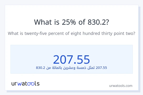 ما هي نسبة 25% من 830.2؟