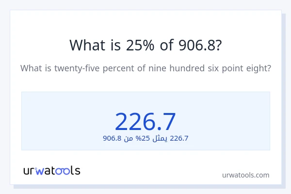 ما هي نسبة 25% من 906.8؟