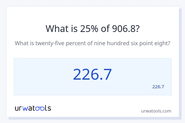 מה זה 25% מתוך 906.8?