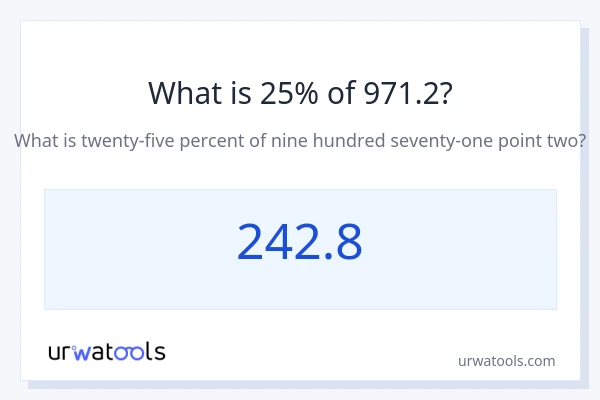 971.2 യുടെ 25% എന്താണ്?
