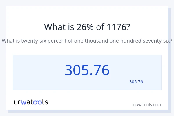 26% از 1176 چقدر است؟