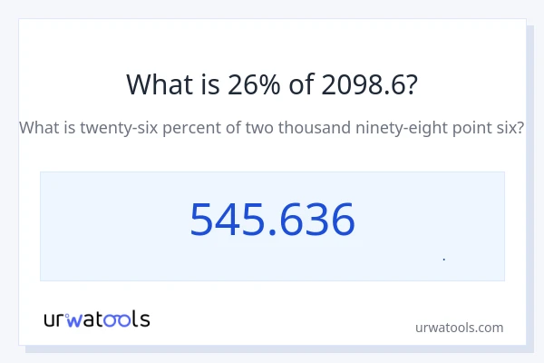26% از 2098.6 چقدر است؟