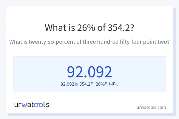 354.2의 26%는 얼마입니까?
