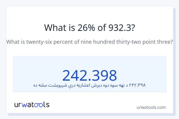 د 932.3 26٪ څومره دی؟