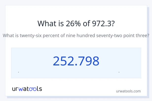 26% از 972.3 چقدر است؟