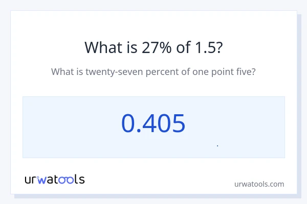 27% از 1.5 چقدر است؟