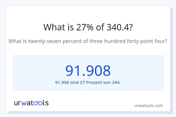 Was ist 27% von 340.4?