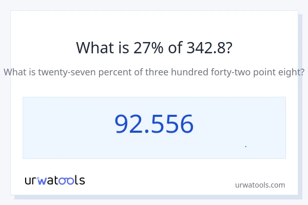27% از 342.8 چقدر است؟