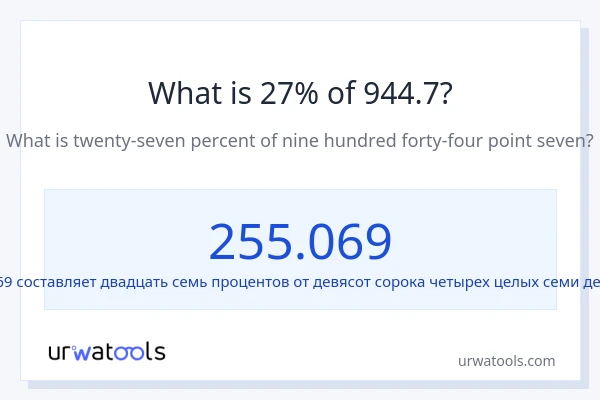 Что составляет 27% от 944.7?