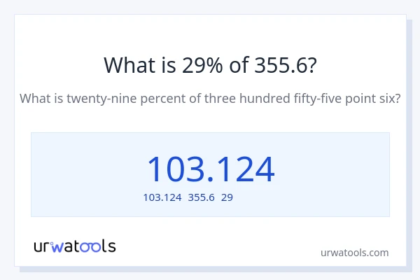355.6の29%は何ですか?