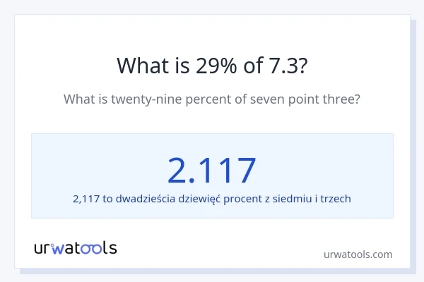 Ile wynosi 29% z 7.3?