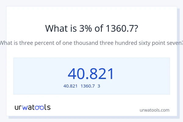 1360.7の3%は何ですか?