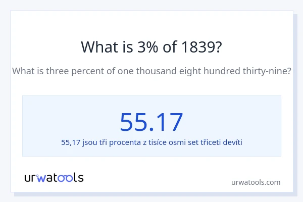 Kolik je 3 % z 1839?
