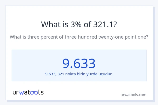 321.1'nin %1'i nedir?