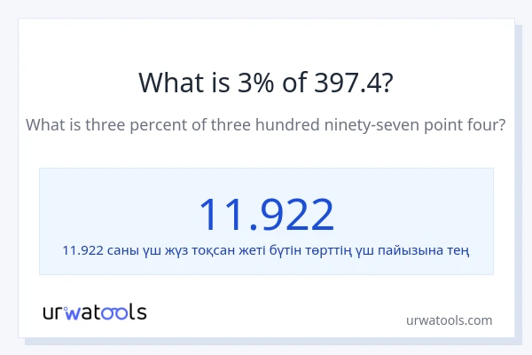 397.4-нің 3%-ы қандай?