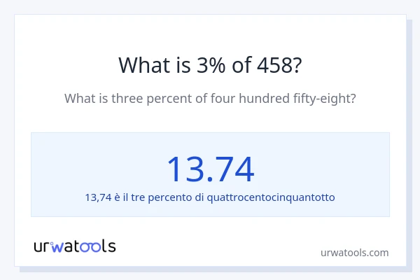 Qual è il 3% di 458?