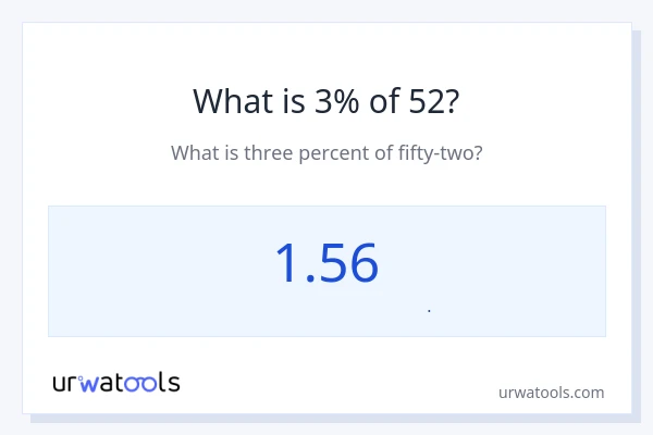 3% از 52 چقدر است؟