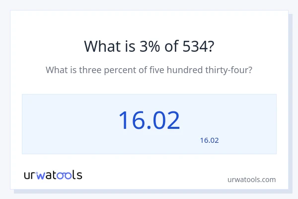534 کا 3% کیا ہے؟