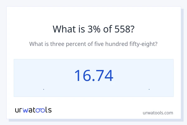 558 ರಲ್ಲಿ 3% ಎಂದರೇನು?