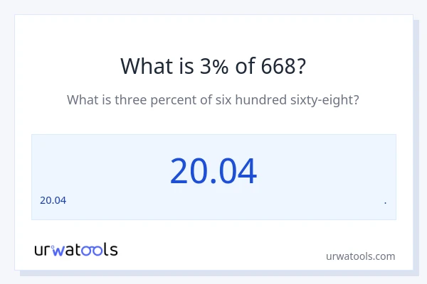 668 இல் 3% என்றால் என்ன?