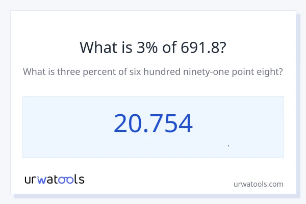 3% از 691.8 چقدر است؟