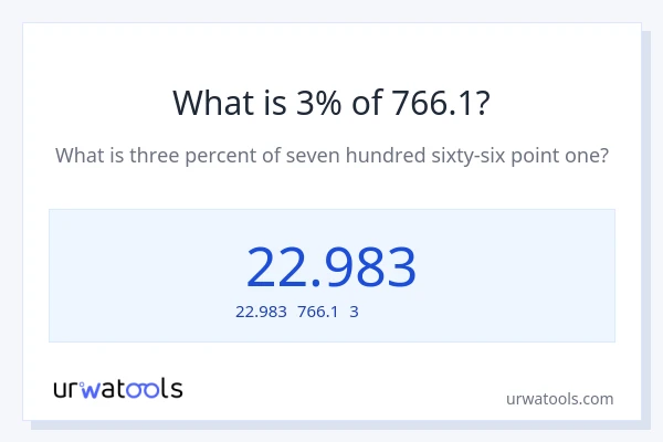 766.1の3%は何ですか?