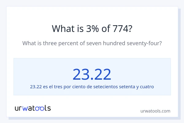 ¿Qué es el 3% de 774?