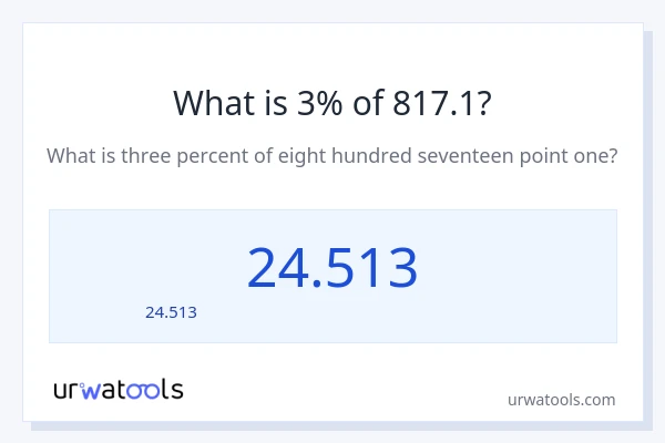 3% ของ 817.1 คือเท่าไร?