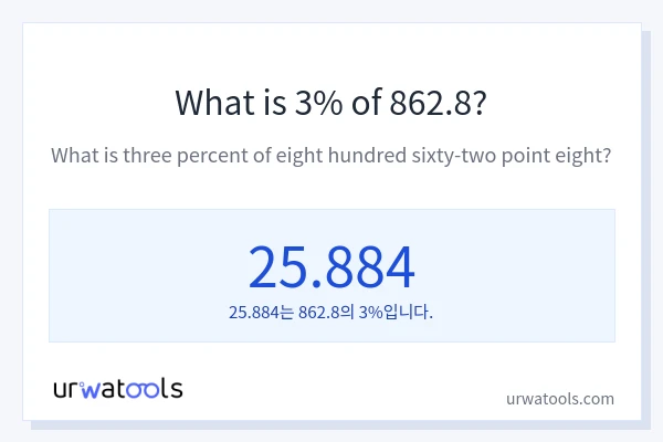 862.8의 3%는 얼마입니까?