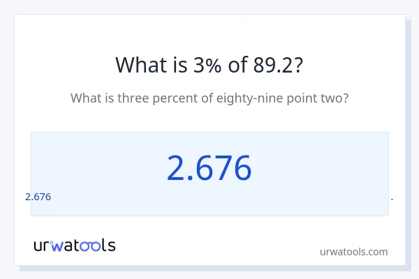 89.2 இல் 3% என்றால் என்ன?