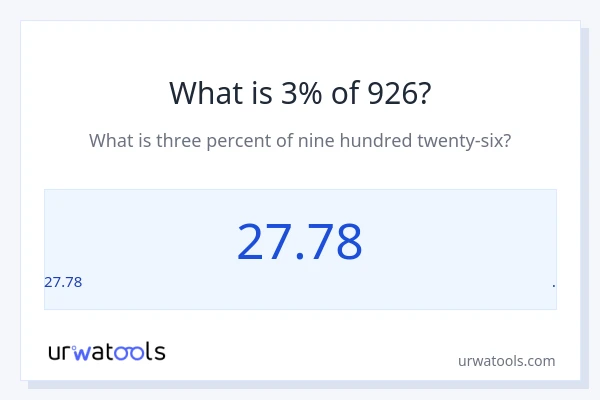 926 യുടെ 3% എന്താണ്?
