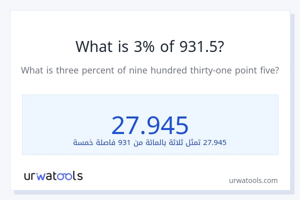 ما هي نسبة 3% من 931.5؟