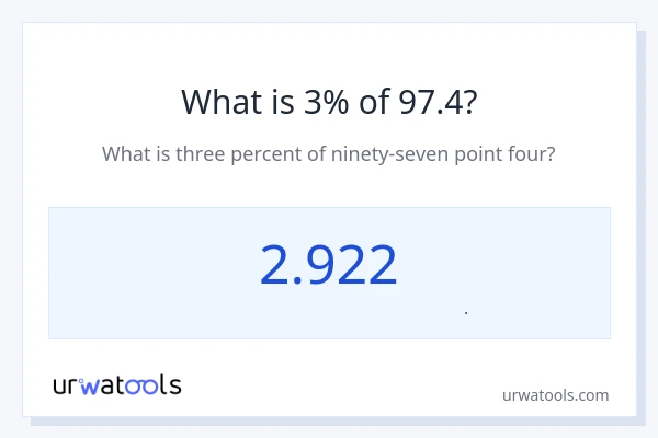 3% از 97.4 چقدر است؟